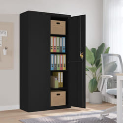 Vidaxl - Classeur noir 90x40x180 cm acier