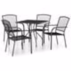 vidaXL Ensemble à manger de jardin 5 pcs anthracite acier