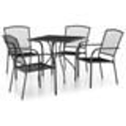 vidaXL Ensemble à manger de jardin 5 pcs anthracite acier