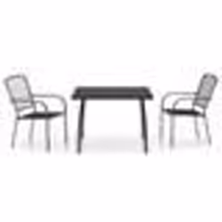 vidaXL Ensemble à manger de jardin 3 pcs anthracite acier