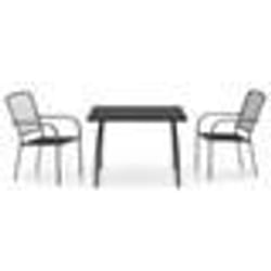 vidaXL Ensemble à manger de jardin 3 pcs anthracite acier