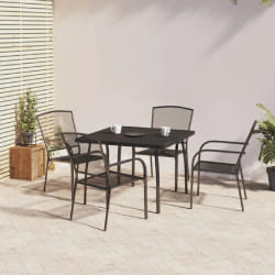 vidaXL Ensemble à manger de jardin 5 pcs anthracite acier