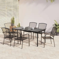 vidaXL Ensemble à manger de jardin 7 pcs anthracite acier