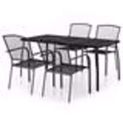 vidaXL Ensemble à manger de jardin 5 pcs anthracite acier