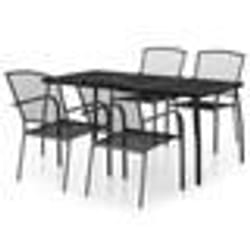 vidaXL Ensemble à manger de jardin 5 pcs anthracite acier