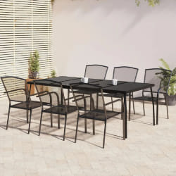 vidaXL Ensemble à manger de jardin 7 pcs anthracite acier