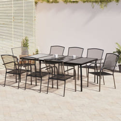 Vidaxl - Ensemble à manger de jardin 9 pcs anthracite acier