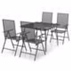 vidaXL Ensemble à manger de jardin 5 pcs anthracite acier