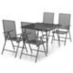 vidaXL Ensemble à manger de jardin 5 pcs anthracite acier