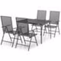 vidaXL Ensemble à manger de jardin 5 pcs anthracite acier