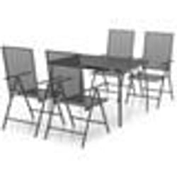 vidaXL Ensemble à manger de jardin 5 pcs anthracite acier