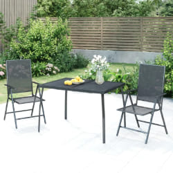 vidaXL Ensemble à manger de jardin 3 pcs anthracite acier