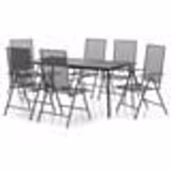 vidaXL Ensemble à manger de jardin 7 pcs anthracite acier