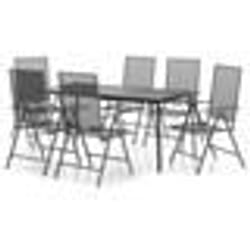 vidaXL Ensemble à manger de jardin 7 pcs anthracite acier