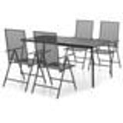 vidaXL Ensemble à manger de jardin 5 pcs anthracite acier