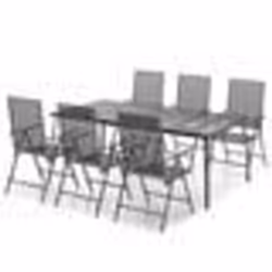 vidaXL Ensemble à manger de jardin 7 pcs anthracite acier