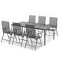 vidaXL Ensemble à manger de jardin 7 pcs anthracite acier