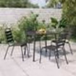 vidaXL Ensemble à manger de jardin 5 pcs anthracite acier