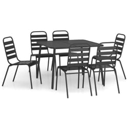 Vidaxl - Ensemble à manger de jardin 7 pcs anthracite acier