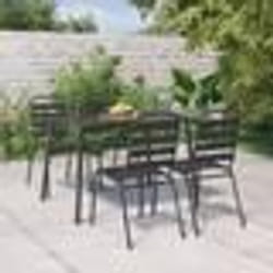 vidaXL Ensemble à manger de jardin 5 pcs anthracite acier