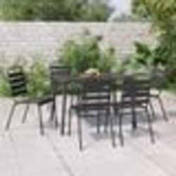 vidaXL Ensemble à manger de jardin 7 pcs anthracite acier