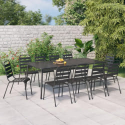 vidaXL Ensemble à manger de jardin - Anthracite