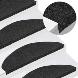 vidaXL Tapis d'escalier auto-adhésifs 10 pcs noir 65x22,5x3,5 cm