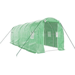 Serre avec cadre en acier vert 12 m² 6x2x2 m - Vidaxl