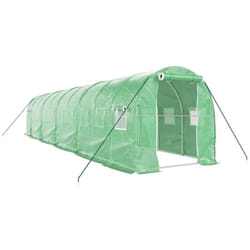 Serre avec cadre en acier vert 20 m² 10x2x2 m - Vidaxl