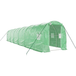 Serre avec cadre en acier vert 24 m² 12x2x2 m Vidaxl