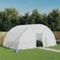 vidaXL Serre avec cadre en acier blanc 24 m² 6x4x2,85 m
