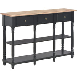 Table console noir 110x30x76 cm bois d'ingénierie Vidaxl