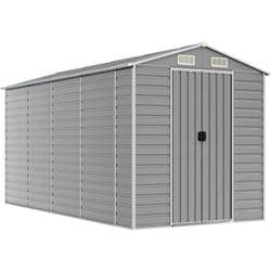 Abri de jardin gris clair 191x385x198 cm acier galvanisé