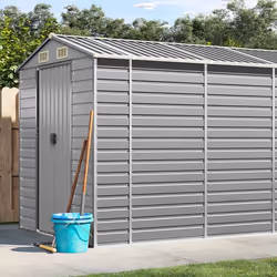 vidaXL Abri de jardin gris clair 191x810x198 cm acier galvanisé