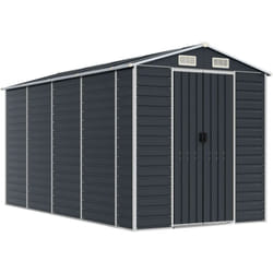 vidaXL Abri de jardin anthracite 191x385x198 cm acier galvanisé