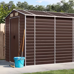 vidaXL Abri de jardin marron 191x470x198 cm acier galvanisé