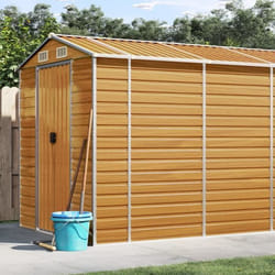 vidaXL Abri de jardin marron clair 191x810x198 cm acier galvanisé
