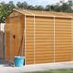 vidaXL Abri de jardin marron clair 191x895x198 cm acier galvanisé