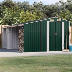 vidaXL Abri de jardin vert 277x365,5x179 cm acier galvanisé