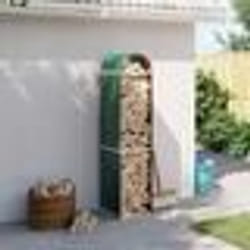 vidaXL Porte-bûches vert 40x45x170 cm acier galvanisé