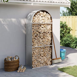Vidaxl - Porte-bûches gris clair 80x45x190 cm acier galvanisé
