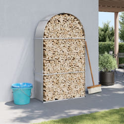 Vidaxl - Porte-bûches gris clair 120x45x210 cm acier galvanisé