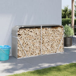 Vidaxl - Porte-bûches gris clair 180x45x100 cm acier galvanisé