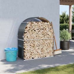 vidaXL Porte-bûches anthracite 120x45x140 cm acier galvanisé