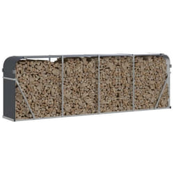 Porte-bûches - Anthracite - Acier galvanisé - 300x45x100 cm - Rangement extérieur - Mixte