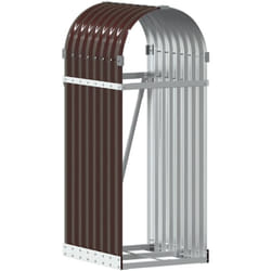 vidaXL Porte-bûches marron 40x45x100 cm acier galvanisé
