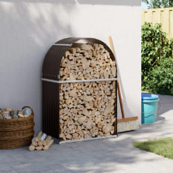 vidaXL Porte-bûches marron 80x45x120 cm acier galvanisé