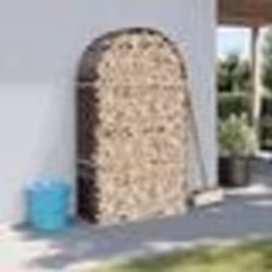 vidaXL Porte-bûches marron 120x45x210 cm acier galvanisé