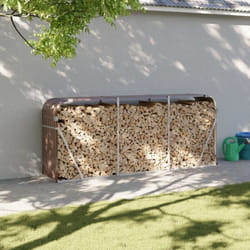 vidaXL Porte-bûches marron 234x45x100 cm acier galvanisé