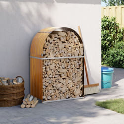 Vidaxl - Porte-bûches marron clair 80x45x120 cm acier galvanisé